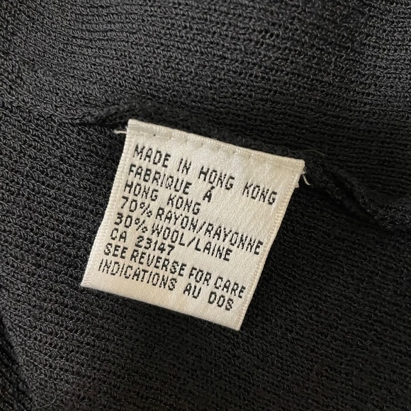 Talbots Vintage Black Open Front Knit Cardigan Sweater Small Classic Minimalist - Picture 10 of 11